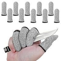 HJZHII 10 Stück Fingerschutz Schneiden,Daumenschutz Schnittfeste Fingerlinge,Wiederverwendbar Rutschfeste Fingerschützer Schnittfester Fingerhandschuh Atmungsaktiv für Arbeit Küche Garten Skulptur