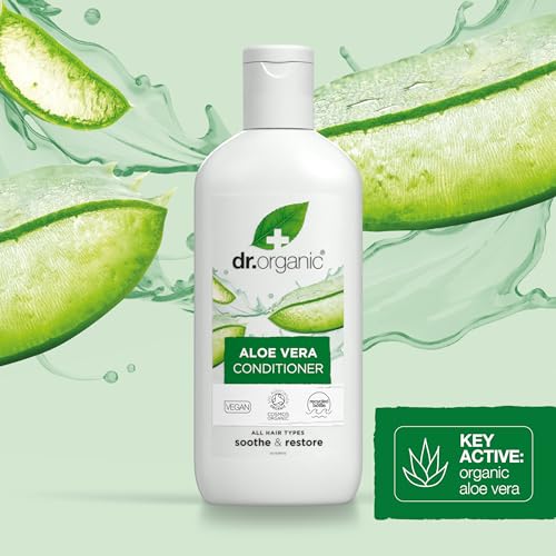 Dr Organic Aloe Vera Conditioner, Soothing, All Hair Types, Natural, Vegan, Cruelty-Free, Paraben & SLS-Free, Recyclable & Recycled Ocean Bound Plastic, Certified Organic, 265ml, Packaging may vary - Image 7
