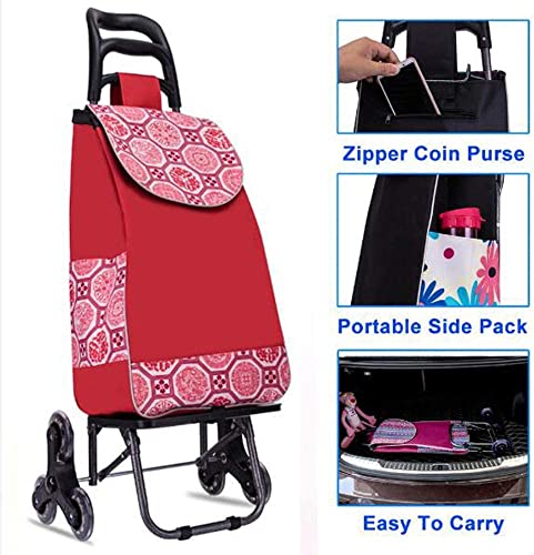 Einkaufstrolley Zusammenklappbarer Einkaufswagen Lebensmitteldienstprogramm Leichter Trolley Treppensteigwagen mit… – Bild 3