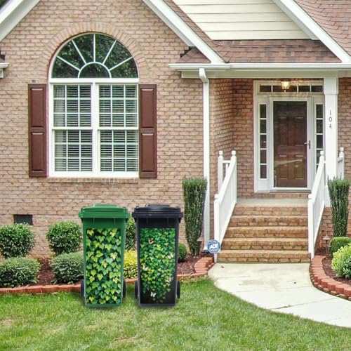 Image of Peacoblue Wheelie Bin Stickers 2 Sheets Ivy Sticky Dustbin Stickers Decals, 15 inch x 32 inch Waterproof Large Wraps for Trash Cans Bins Fridges Door Wall Garden Outdoor Indoor Patio Decor