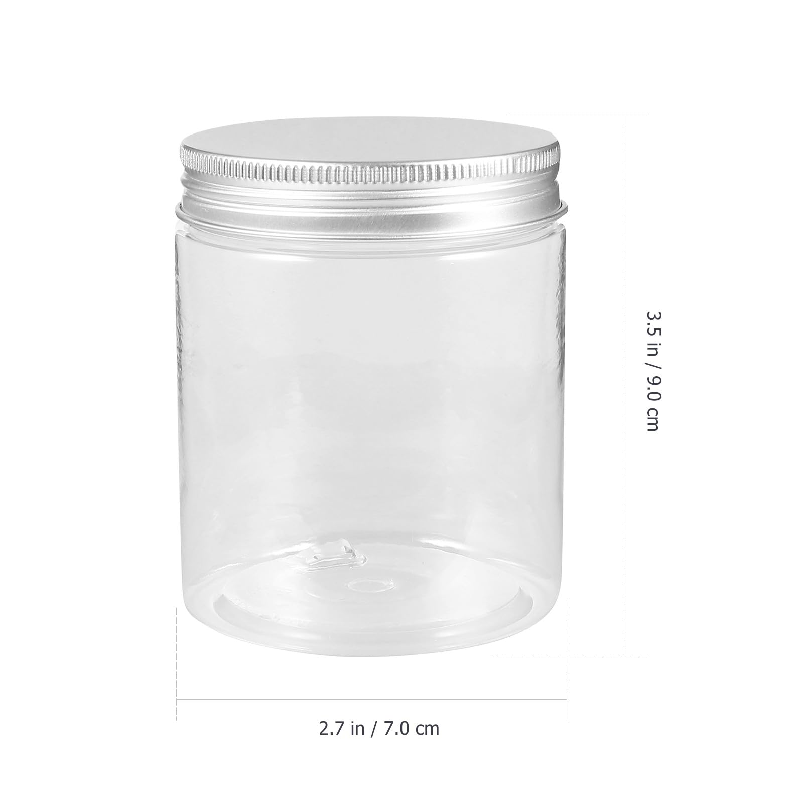 Barattoli Ermetici in Plastica Pet 250ml, 12 Pezzi Coperchio in Alluminio