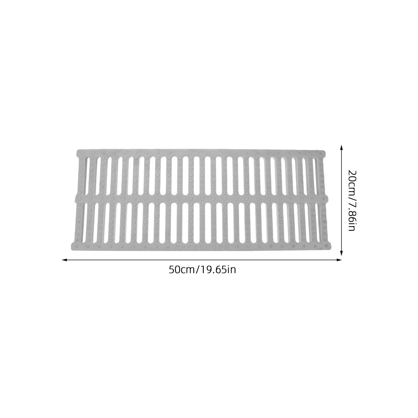 NUOBESTY Grille D’Égout en Polymère Robuste 50 X 20 CM Antidérapante pour Caniveau Extérieur Couvercle de Drainage Commercial Blanc pour Terrasse Allée Piscine et Espaces Verts