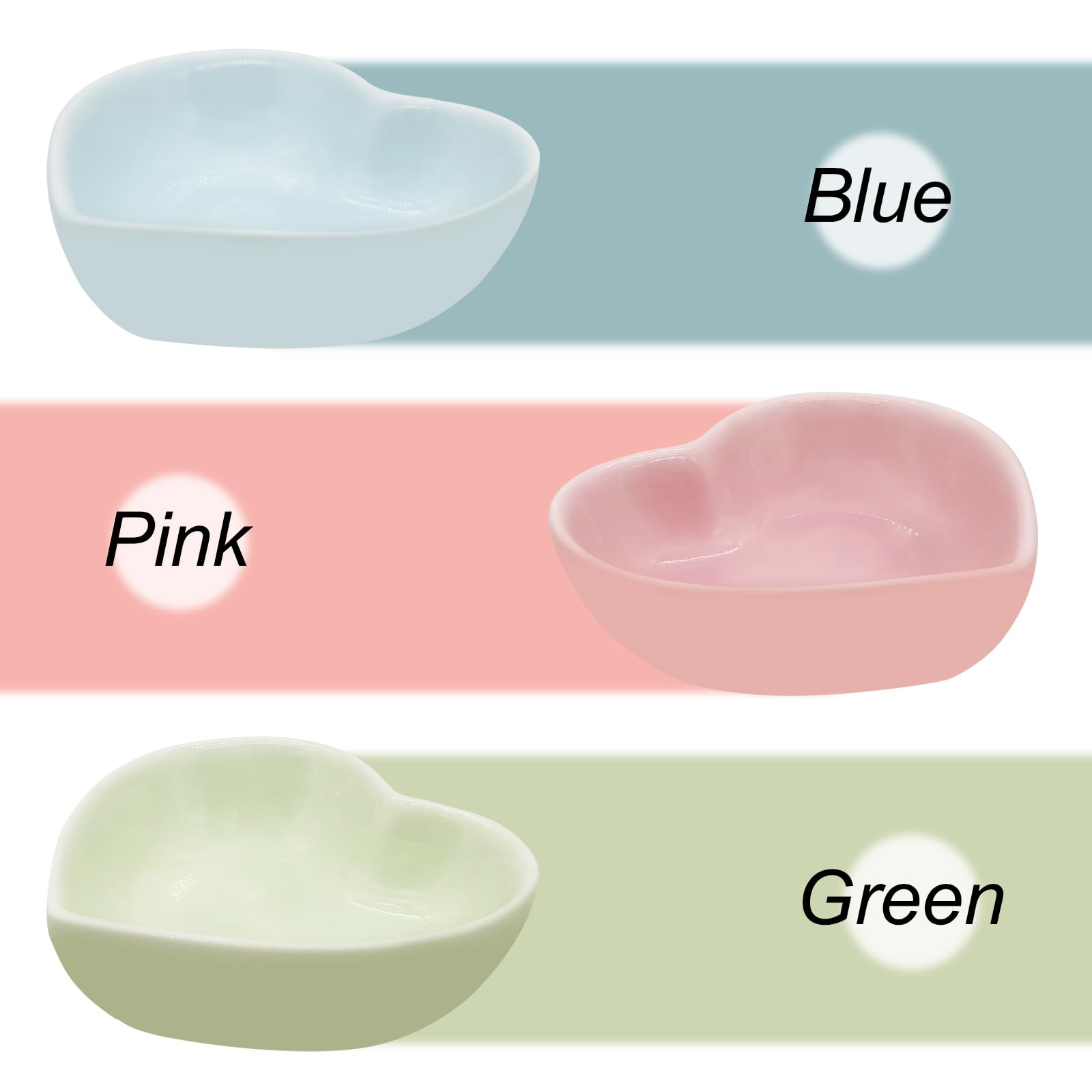 Bol en céramique en forme de cœur pour hamster, bol d'eau lavable pour cochon d'Inde, gerbille, hérisson, chinchilla, perroquet (rose)