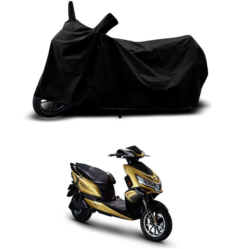 Image of 100% Scratchproof /UV-Rays /Heat Protection /Birds Dropping /Water Resistant /Dust Proof /Waterproof /Bike Scooty Two Wheeler Body Cover Compatible for Okinawa iPraise+ STD All Varients[Black]