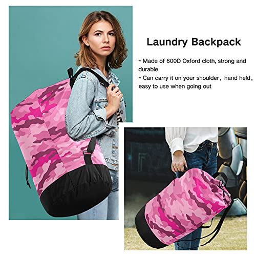 Military Camouflage Army Laundry Backpack Large Heavy Duty Laundry Bag For College Students Laundry Bag With Shoulder Straps Washable For Camp Traveling Waterproof #TOP5