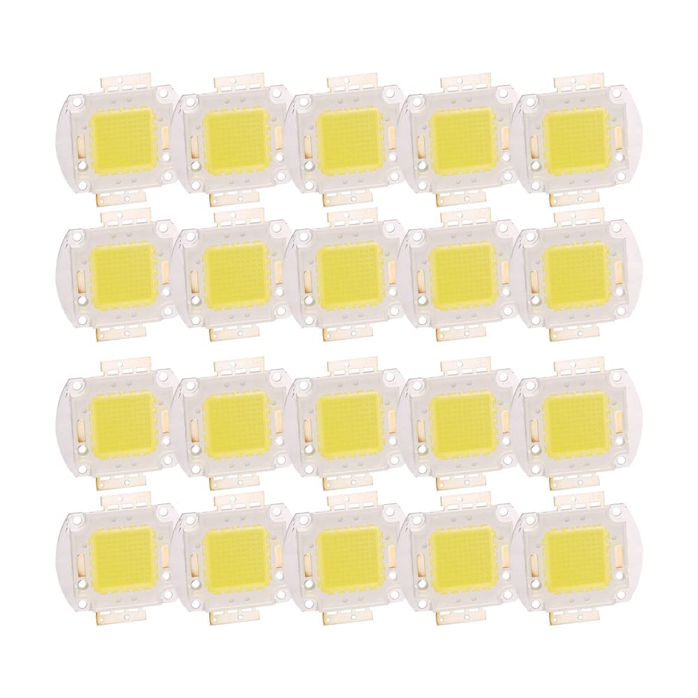 Hndhbfgrt 20X LED Chip 100W 7500LM White Light Bulb Lamp Spotlight High Power Integrated DIY