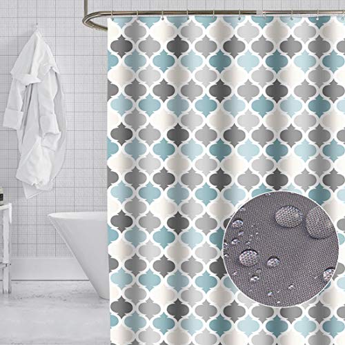 Tennove Shower Curtain 180 x 180cm Mildew Resistant Geometric Thick Polyester Fabric Bathroom Shower Curtain Waterproof Washable Bath Curtain with Hooks