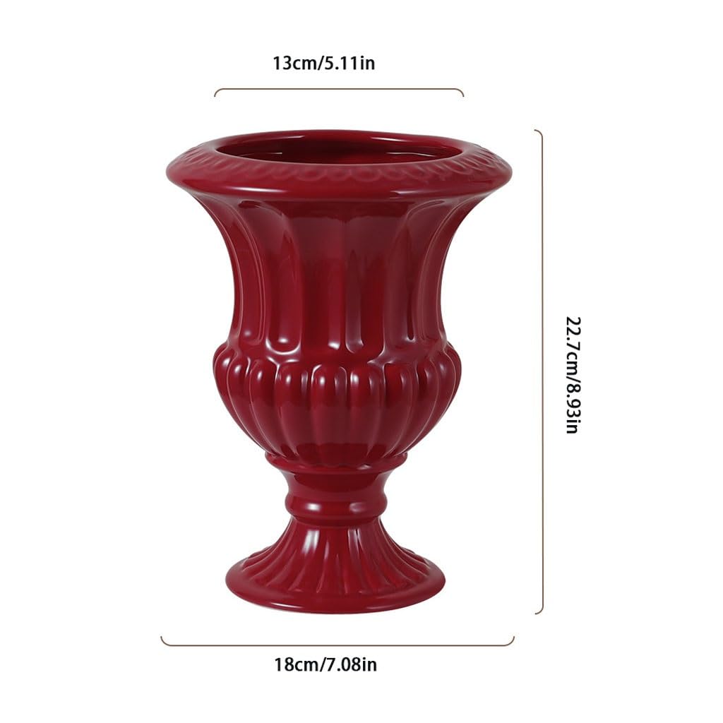 Jarrones Jarrón de Estilo Europeo Jarrón de cerámica Adornos de Mesa de Restaurante Florero para el hogar Florero de cerámica Retro Florero de Escritorio,B