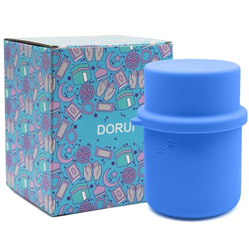 DORUI Original Canned Dog Food Storage Container | Silicone Can Cover Pet Food Sealer | BPA Free, Airtight, Dishwasher & Freezer Safe (Blue)