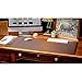 Dacasso 34” x 20” Chocolate Brown Luxury Leather Desk Pad with Side Rails - Executive Desk Surface Protector - Blotter for Writing