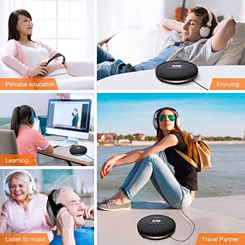 Portable Cd Player, Cchkfei Rechargeable Cd Player Portable Anti-Skip Shockproof Small Walkman Compact Cd Music Player With Headphones And Lcd Display For Car/Home/Travel #TOP3