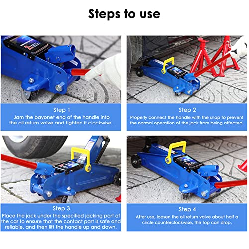 Image of XMJY 2 Ton Jack Handle Replacement-Horizontal Hydraulic Pole Jack Stands Automotive Car Jack Accessories(Red)