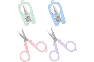 4Pcs Folding Badge Scissors by Eosywedo: Safety-First Travel Scissors for Creative Projects
