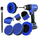 LCORMAG 8 Piece Drill Cleaning Brush Attachment Set,Power Scrubber Drill Brush Kit with Extend Attac