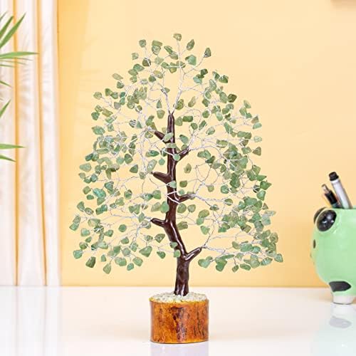 Image of Crocon Green Jade Crystal Tree of Life, Healing Stones, Meditation 10-12 inch | Birthday Gifts for Women, Sister Crystal Tree of Life for Positive Energy, Home Office Decor, Spiritual Gift for Women & Men