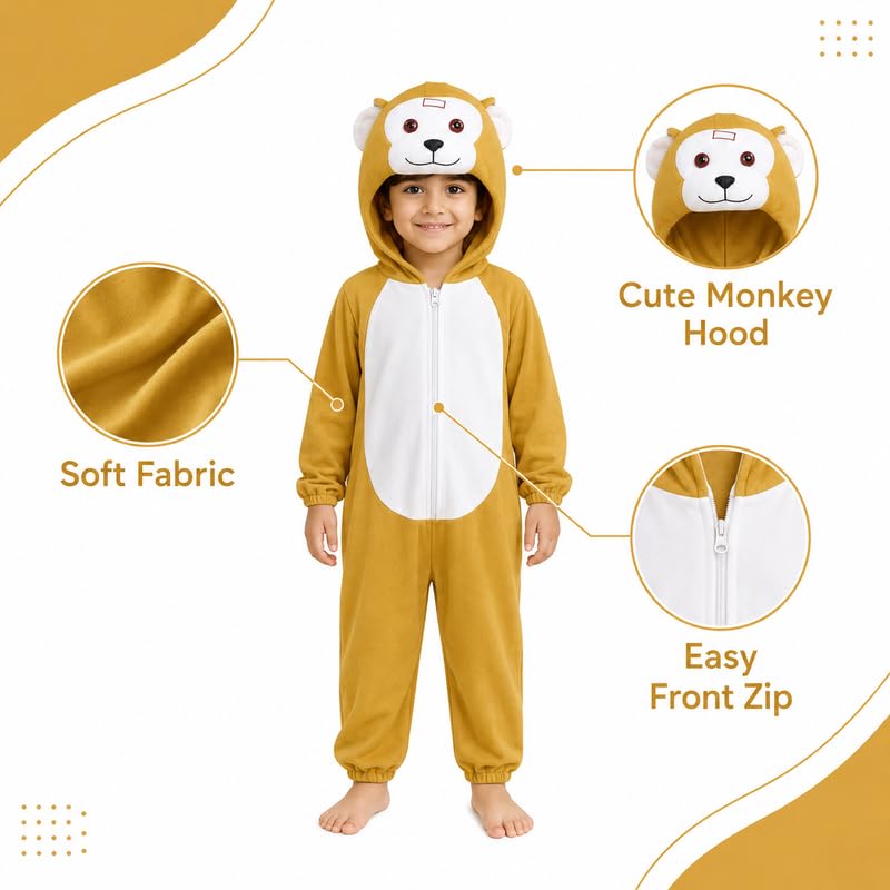Image of Animal Costume for Kids | Plush Fancy Dress Costume for Boys & Girls |School Fancy Dress, Annual Day, Jungle Theme, Role Play, Halloween & Birthday Party