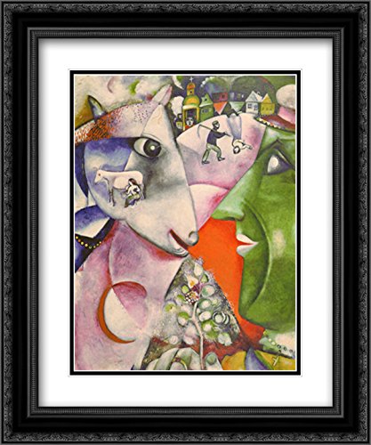 Amazon.com: I and the Village, 1911 2x Matted 18x15 Black Ornate