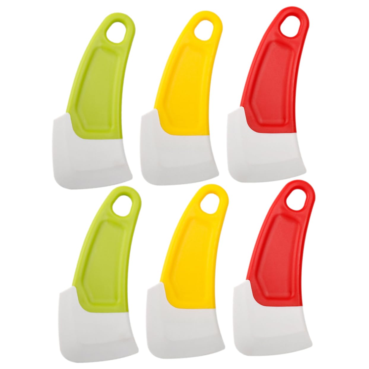 Veemoon Ergonomic Pan Scrapers Silicone Wok Cleaners Dish Washing SCS Non-Scratch Easy to Store 6pcs Mixed