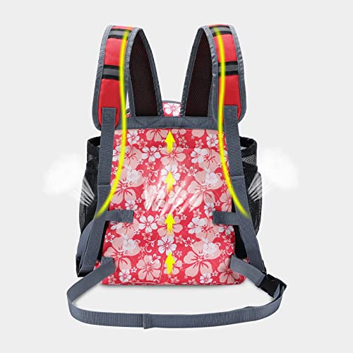 Cinf Small Cat Dog Pet Puppy Carrier Backpack Front Bag Adjustable Easy-Fit For Traveling Hiking Camping To Carry (Red Flower-M) #TOP2
