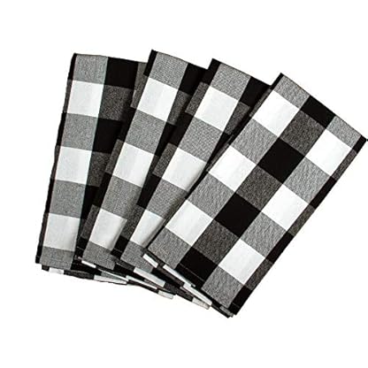 Asquare 4er Set Geschirrtücher Baumwolle 50x70 cm | schwarz-weiß Karierte Geschirrhandtücher | Küchenhandtücher zum Abtrocknen | 220g/m² Küchentücher – Bild 3