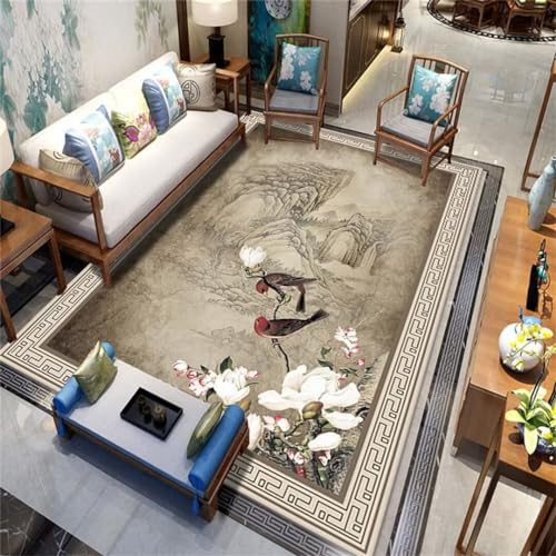 Tapis antidérapant lavable gris 200x280 cm pour sécuriser le salon - 2