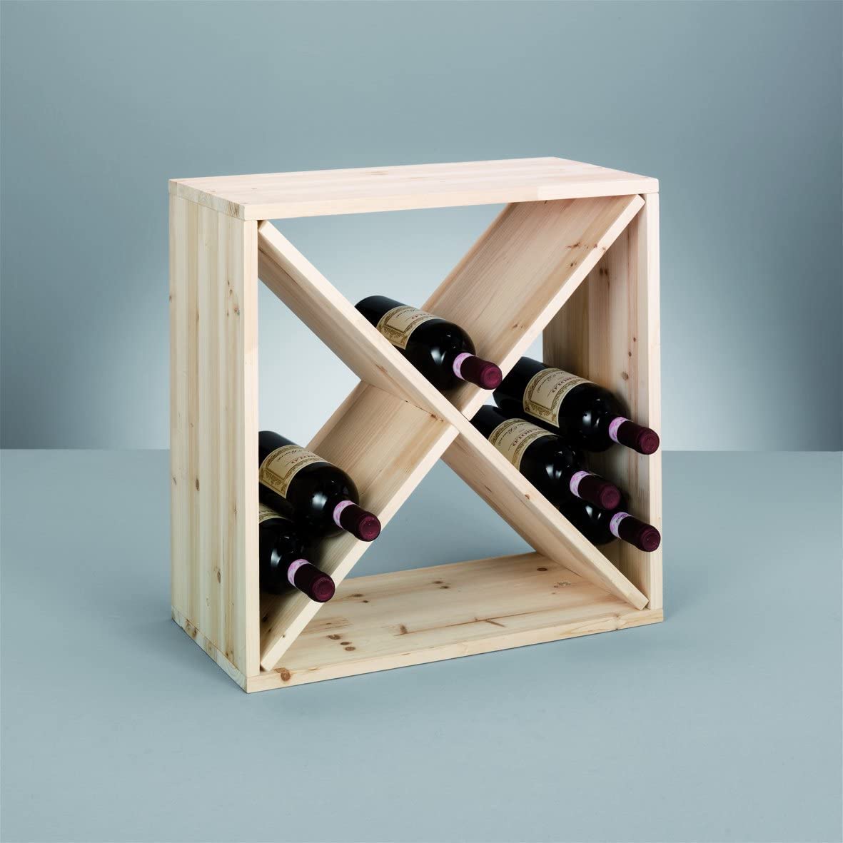 Portabottiglie Alberiamo Cubo - Legno Naturale, 24 Posti, 48x48x23 Cm - Foto 10