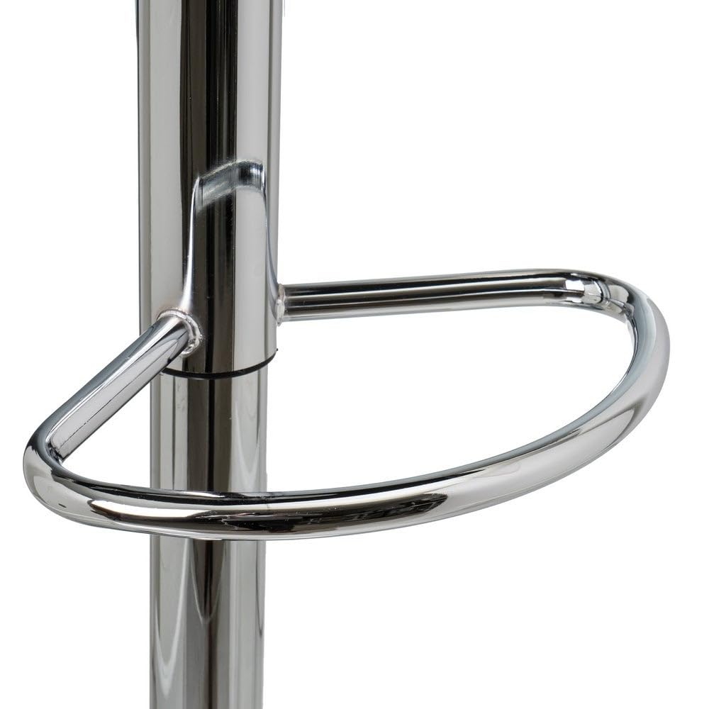 2 taburetes de cocina regulables en altura negros cuadrados sin respaldo | Asiento cuadrado tapizado en polipiel. Sin respaldo. Pie giratorio gris. Altura ajustable de 63 a 83 cm. Resiste hasta 120 kg