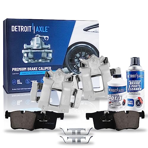 Image of Detroit Axle - Front Disc Brake Caliper w /Bracket Ceramic Brake Pads Replacement for BMW 328i 330i 428i xDrive - 6pc Set