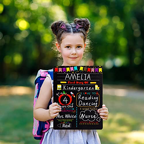 SICOHOME-First-Day-of-School-Chalkboard-Sign-12-First-Day-and-Last-Day-of-School-Chalkboard-SignDouble-Sided-Back-to-School-Photo-Prop-Chalkboard-Sign-for-Kids-Girls-Boys-Kindergarten-Preschool-Kids SICOHOME First Day of School Chalkboard Sign 12 First Day and Last Day of School Chalkboard SignDouble Sided Back to School Photo Prop Chalkboard Sign for Kids Girls Boys Kindergarten Preschool Kids