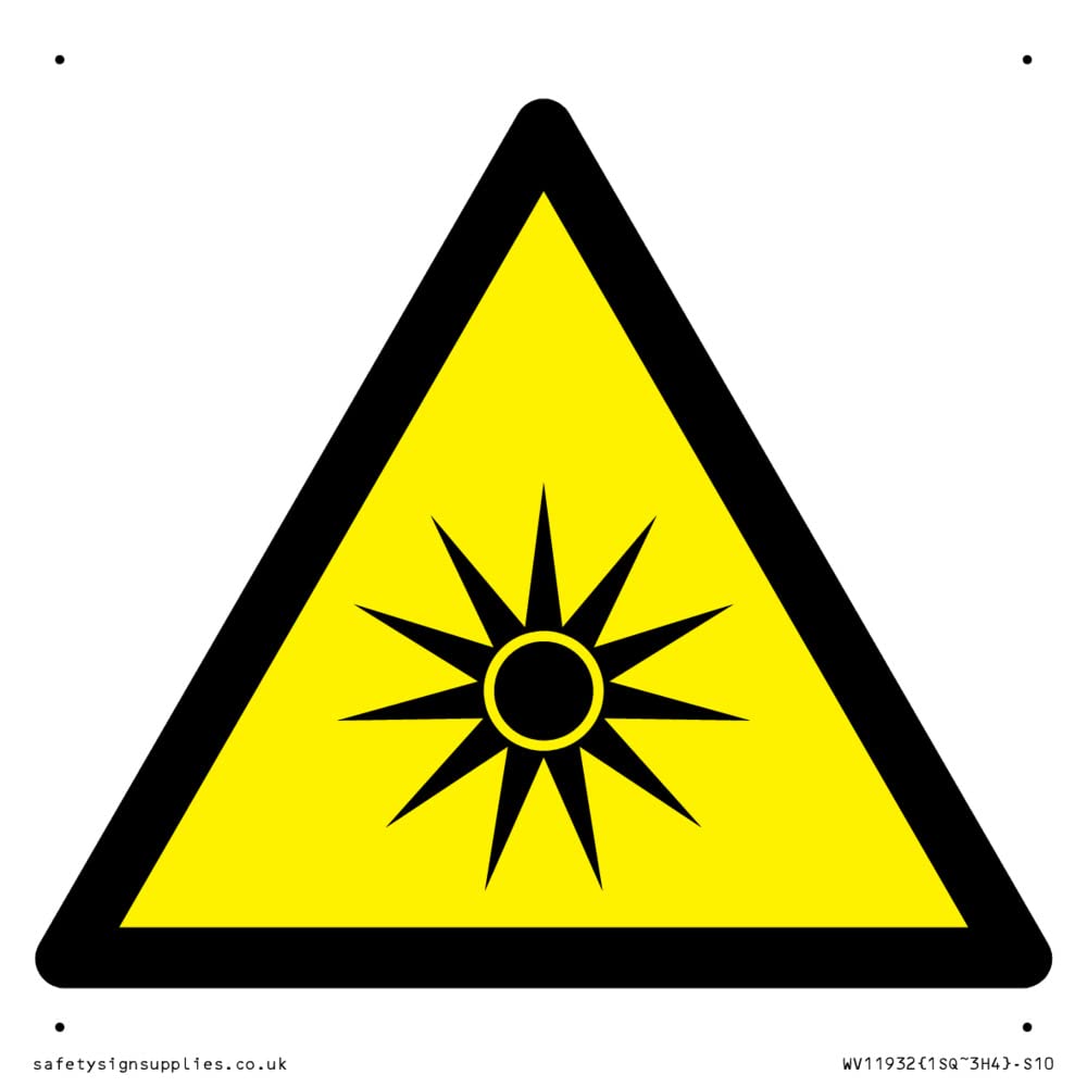 W027 Warning: Optical radiation Sign - 100x100mm - S10
