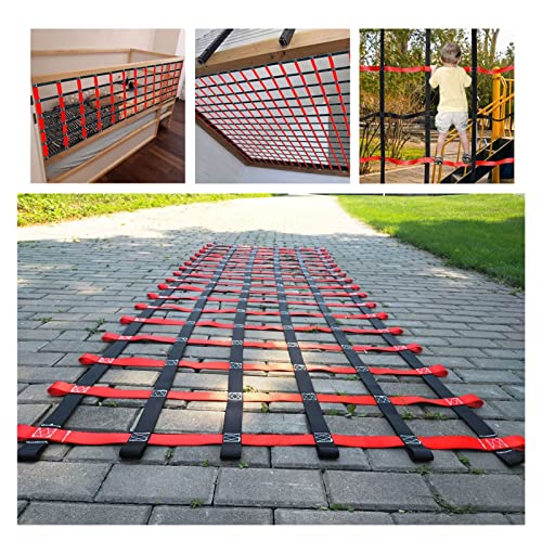 DREAMOSA Cargo Net Climbing,Custom Size,Rope Ladder for Treehouse Climbing Wall for Kids Indoor Swingset Accessories Outdoor Belt Swing Protective Net Rope Netting,Ninja Slackline Accessories