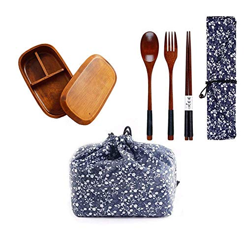 YANMUZI Lunch Box Pique-Nique Bento Japonais Boîte à Sushi , Bois,B Cover