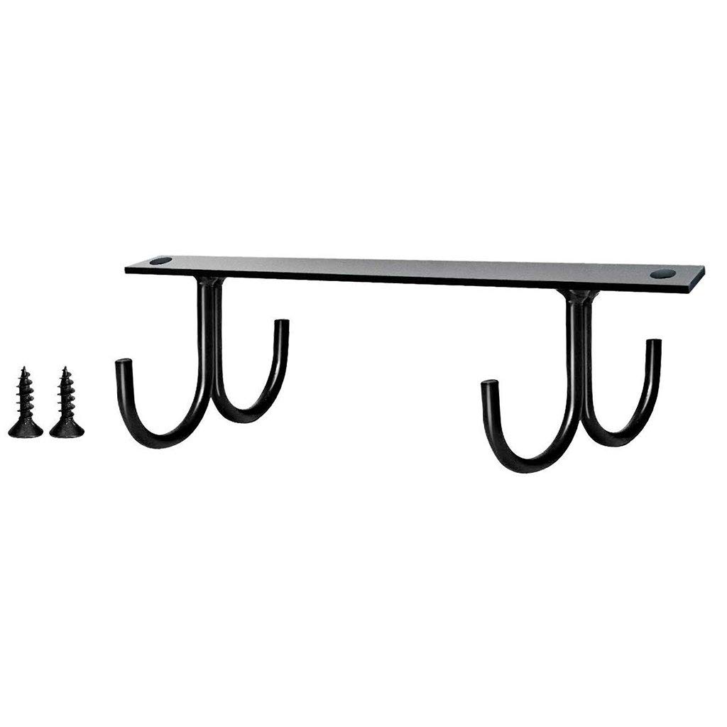 SUCHUANGUANG Kitchen Cup Holder Mug Rack Under Cabinet 4 Hooks Under Shelf Display Hanging Iron