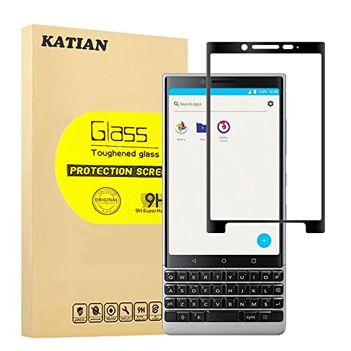 BlackBerry Key2 Screen Protector with 9H Hardness & 3D Touch, KATIAN HD Full Coverage [No-Bubble][Anti-Fingerprint] [Scratch-Proof] [Case-Friendly] Tempered Glass Film for BlackBerry Key2 [Black]