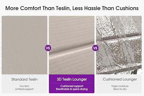Image of PURPLE LEAF Outdoor Lounge Chair 3D Textilene Rust-Free Frame Nurture Shale
