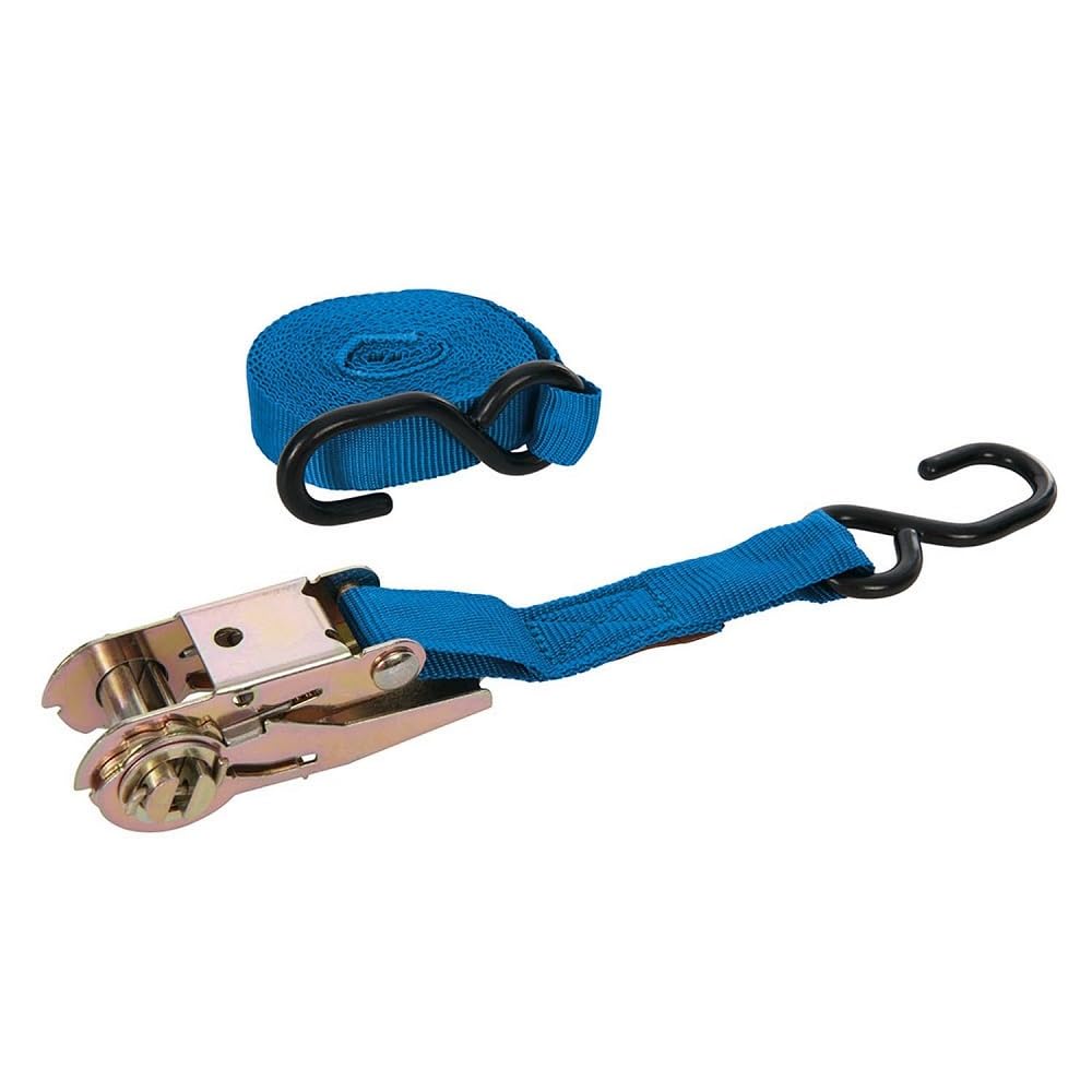 Silverline Ratchet Tie Down Strap S-Hook 4.5M X 55Mm Rated 150Kg Capacity 375Kg - X 45M 25Mm Cargo Ms21s Lash Strap Tie Down Ratchet