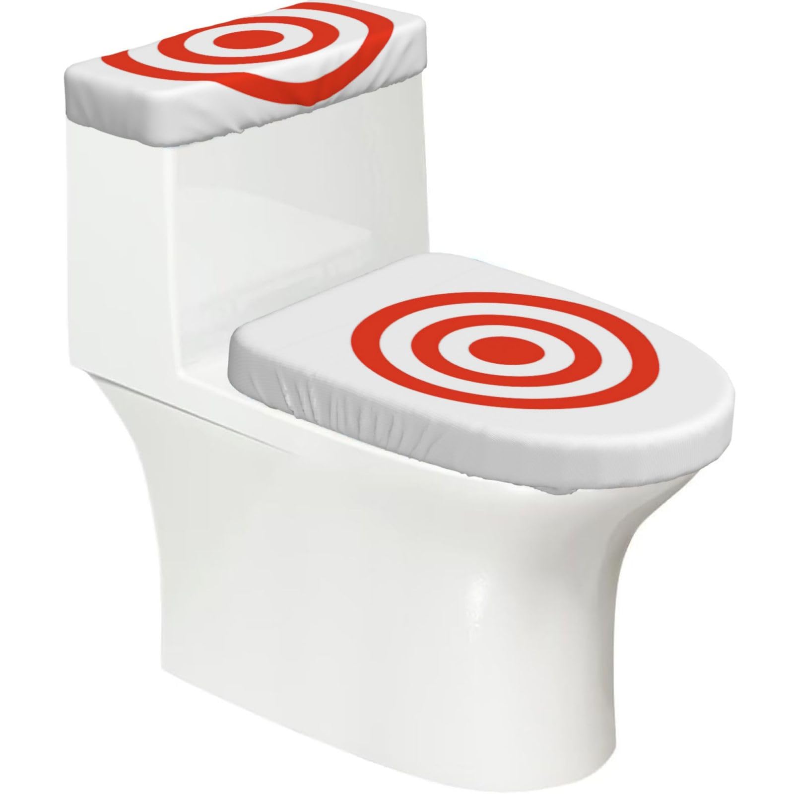 Vector Design Target Print Bathroom Decor Toilet Lid Cover And Tank Covers, Restroom Accessories Fits Most Round