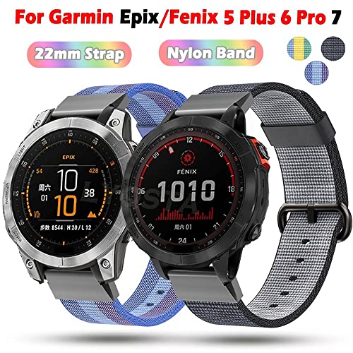 Correas de nailon de 22 mm transpirables para evitar sudor en Garmin Fenix 6 2