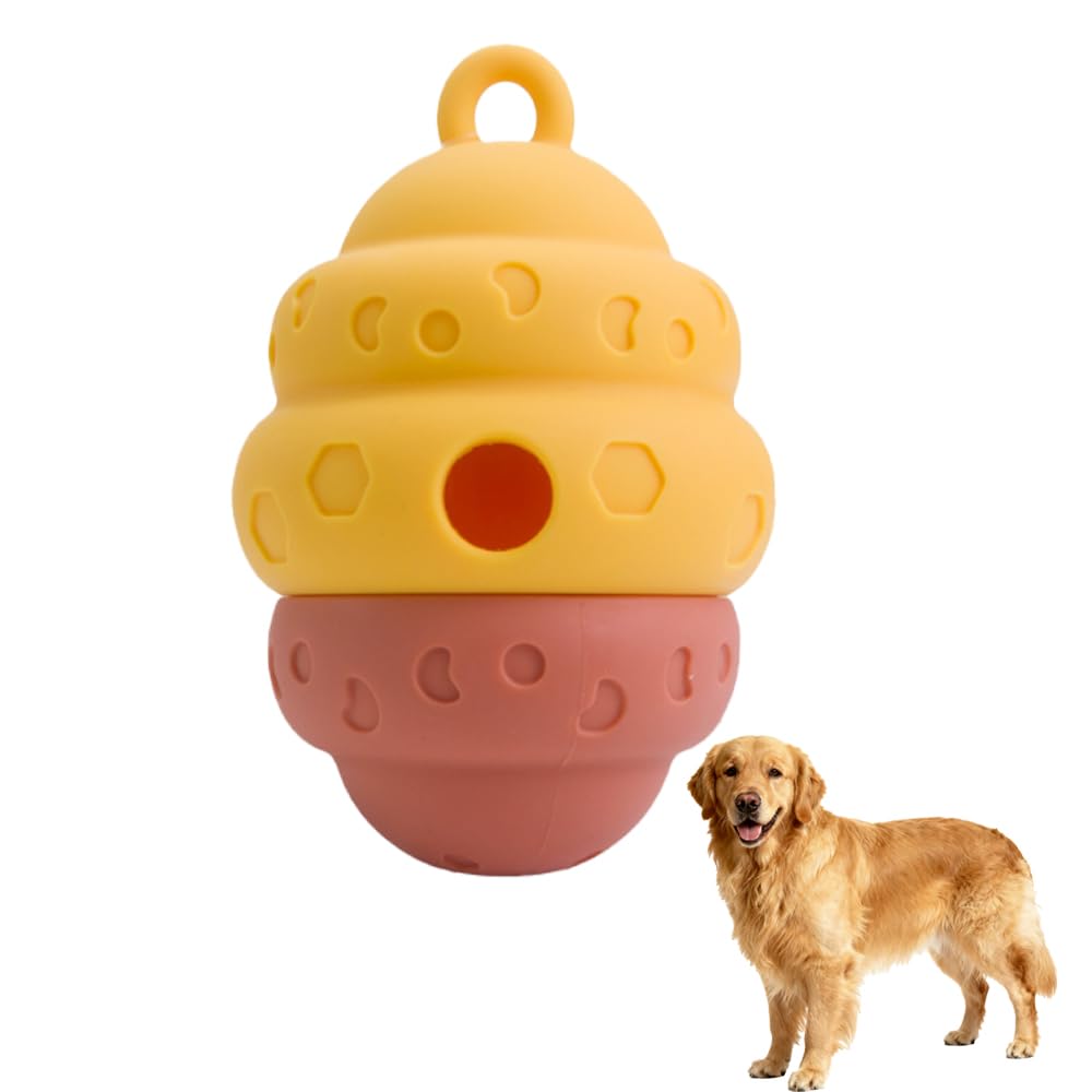 Homelytic Interactive Dog Food Dispensing Toy, Dual-Colour Treat Ball with 3D Texture, Slow Feeder for Dogs