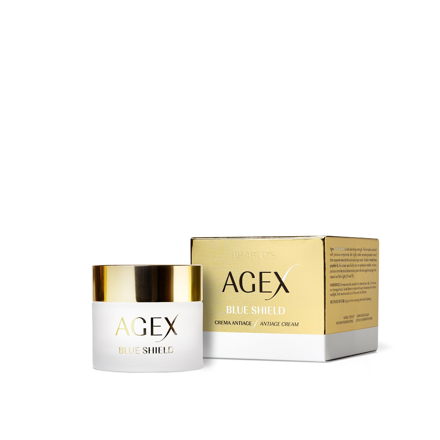 AGEX by PHARCOS® Blue Shield - Crema antiage distensiva delle rughe con filtro per la luce blu