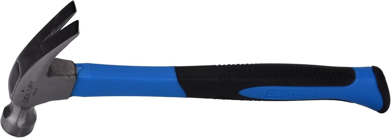 Century Drill & Tool 72244 Straight Claw Fiberglass Hammer, 16-Ounce