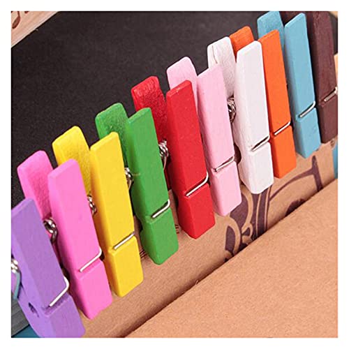 Pennenzak 100 stks/mooie mini gemengd kleur papier wasknijper ambachtelijke clips 35mm kleurrijke hout clip foto clips… - Image 6