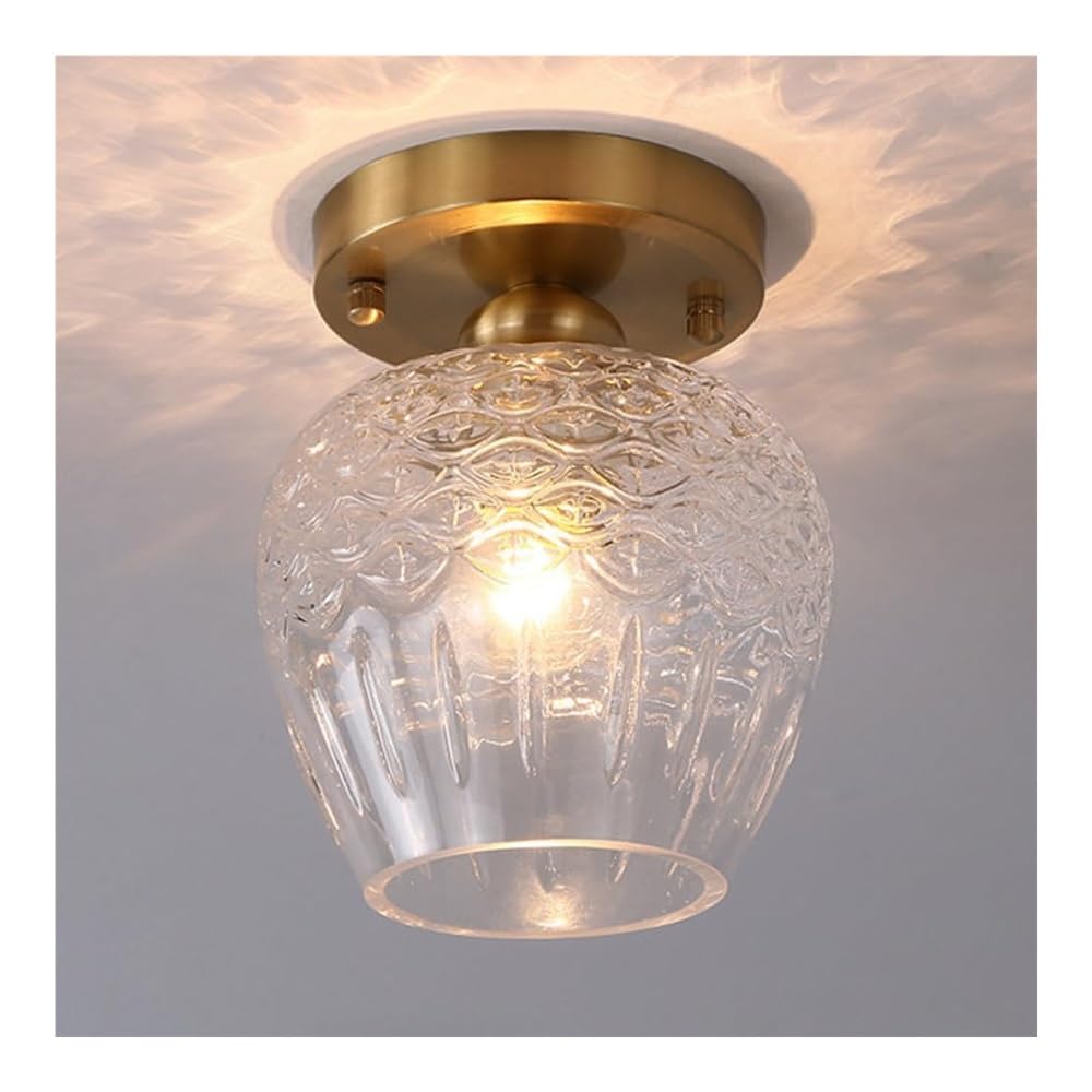 ITOSUI Modern Farmhouse Glass Pendant Lamp Shade Ceiling Light - Simple Semi Flush Mount Light Fixture for Hallway, Corridor, Kitchen, Entryway, Bedroom(E)