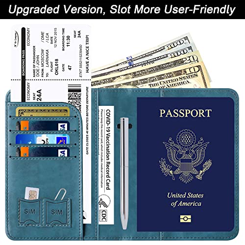 Image of Passport Holder for Travel Essentials, Passport Cover, Rfid Blocking Wallet | Travel Wallet, Leather, Passport Case, Travel Accessories, Vacation Luggage Must Haves, for Men Women