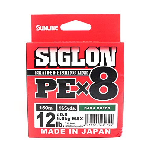 Tresse Sunline Siglon PE X8 vert foncé 0.153mm à haute résistance pour lancers fluides