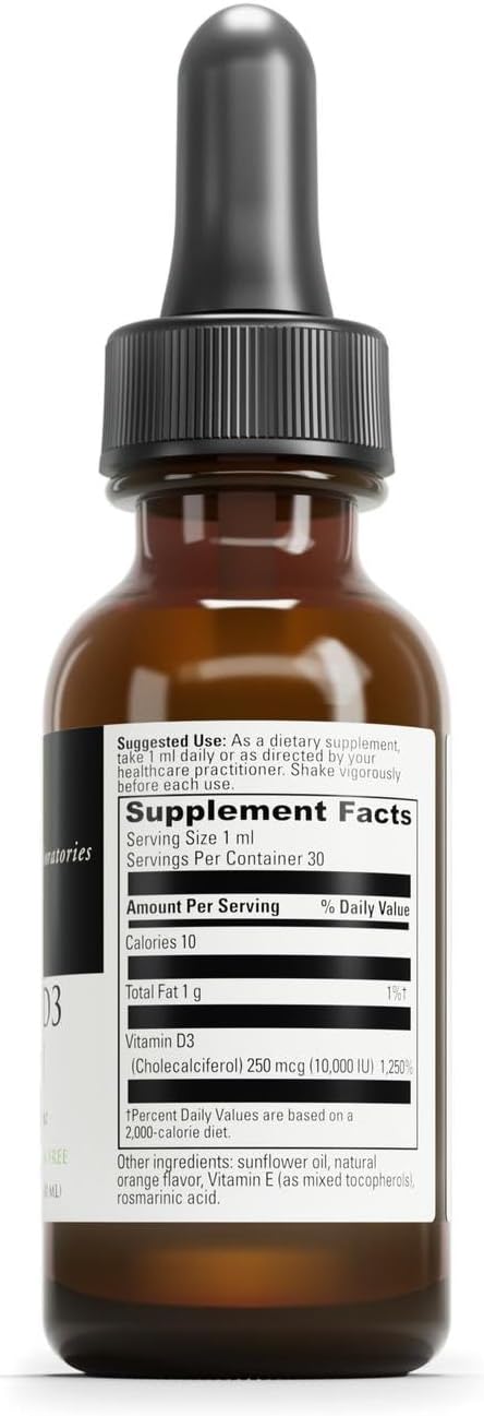 DAVINCI Labs Liquid D3 10,000 IU - Helps Support Bone Health, Immune Support & Heart Health with Vitamin D3 - Gluten Free & Vegetarian - 1 Fl Oz (30 Servings)