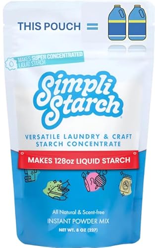 Dissolvable Liquid Starch Powder Mix. Makes 128 Oz Liquid Starch. Perfect For Stiffening Fabric, Removing Wrinkles, Laundry & Ironing. Ideal for Arts and Crafts, Paper Mâché, Playdough (1 Pack)