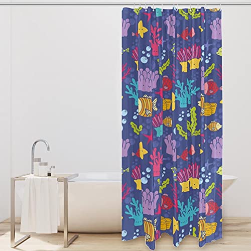 Rideau de douche corail 152x183 cm imperméable avec ses 12 crochets