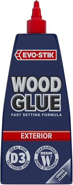 EVO-STIK Wood Glue Exterior, Weatherproof, Extra Strong, Fast Setting, Suitable For All Wood Types, Dries Clear, 500ml