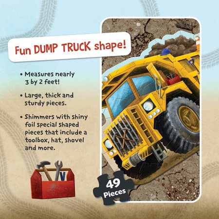 Peaceable Kingdom Shiny Dump Truck Floor Puzzle – Giant Truck Puzzle For Kids Ages 5 & Up – Cool Dump Truck Shape – Great For Classrooms #TOP3